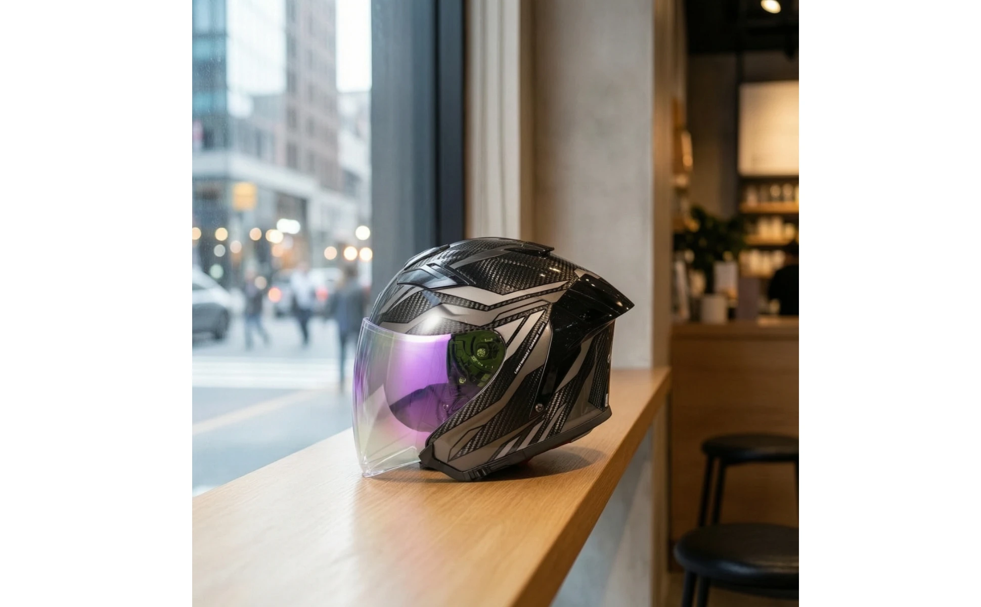 Helmet with Dual Visor Aerodynamic Carbon Fiber Helmet Ventilated Blocking for Motorcyclists, Motorcycle Riding Helmet with Dual Visor Aerodynamic Carbon Fiber Helmet Ventilated Blocking for Motorcyclists, Motorcycle Riding