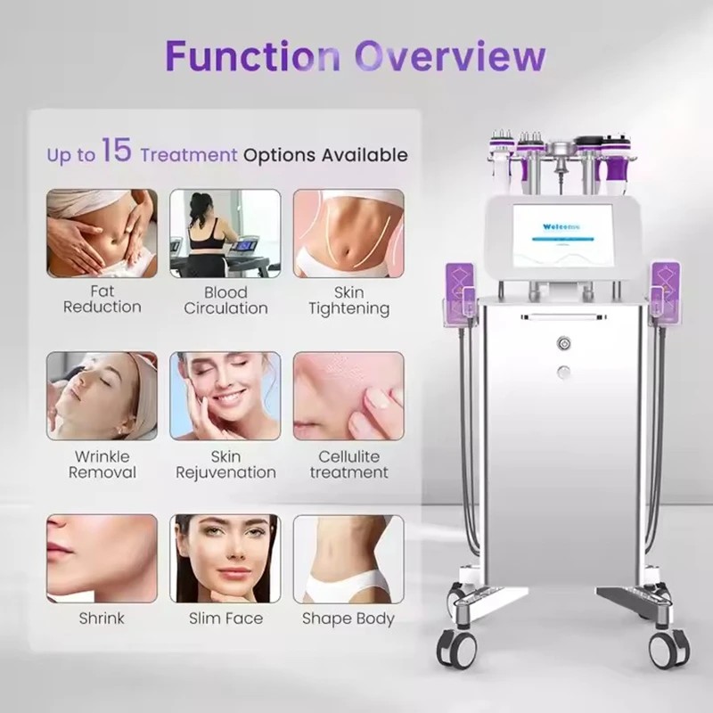

Салон красоты Низкотемпературное многофункциональное косметическое оборудование Кавитационная вакуумная машина для похудения и укрепления