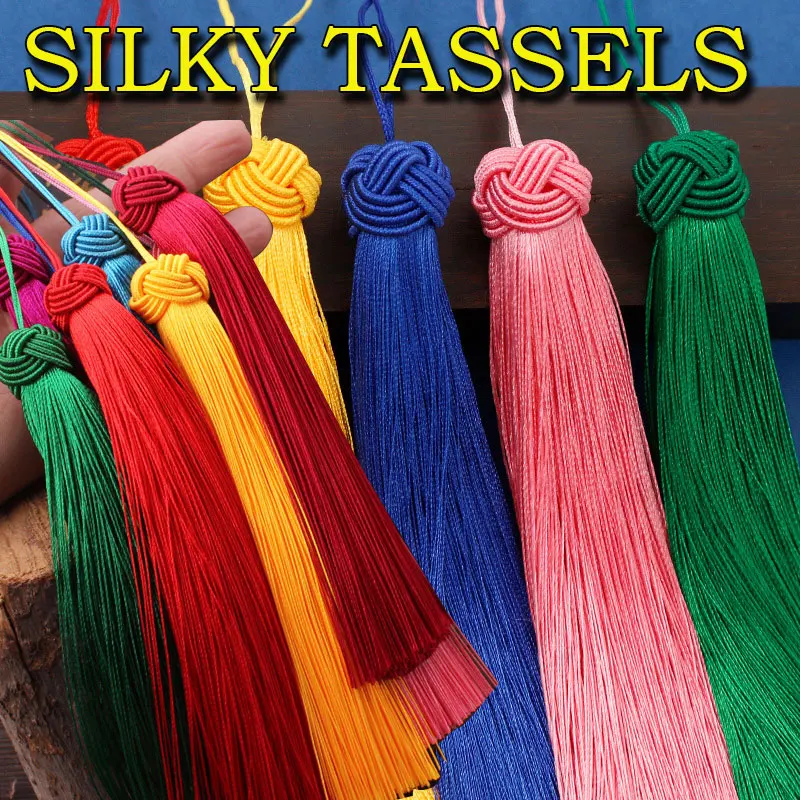 2-50pcs 14cm Crafts Tassels Handmade Soft Silky Pineapple Cap Tassel Fringe For DIY Craft Jewelry Making Bookmark Supplies