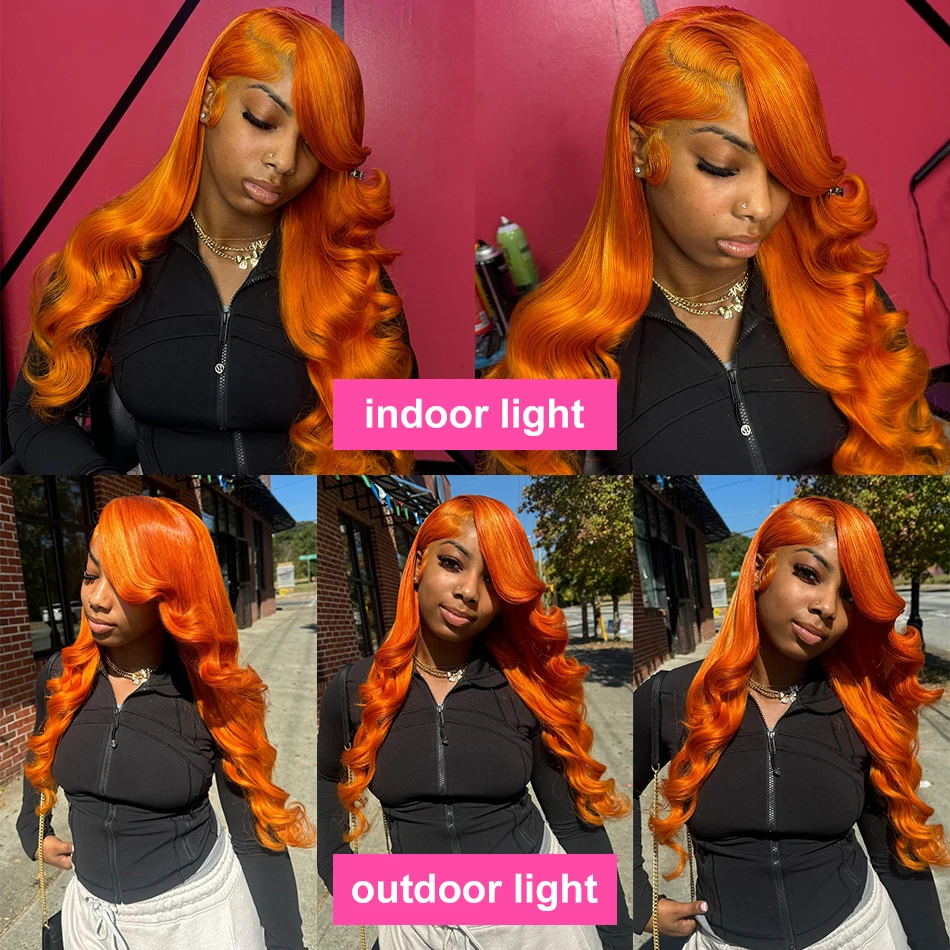 13x6 Ginger Lace Front Wig Body Wave Human Hair Lace Frontal Wig Brazilian Orange 13x4 HD Lace Frontal Human Hair Wigs For Women