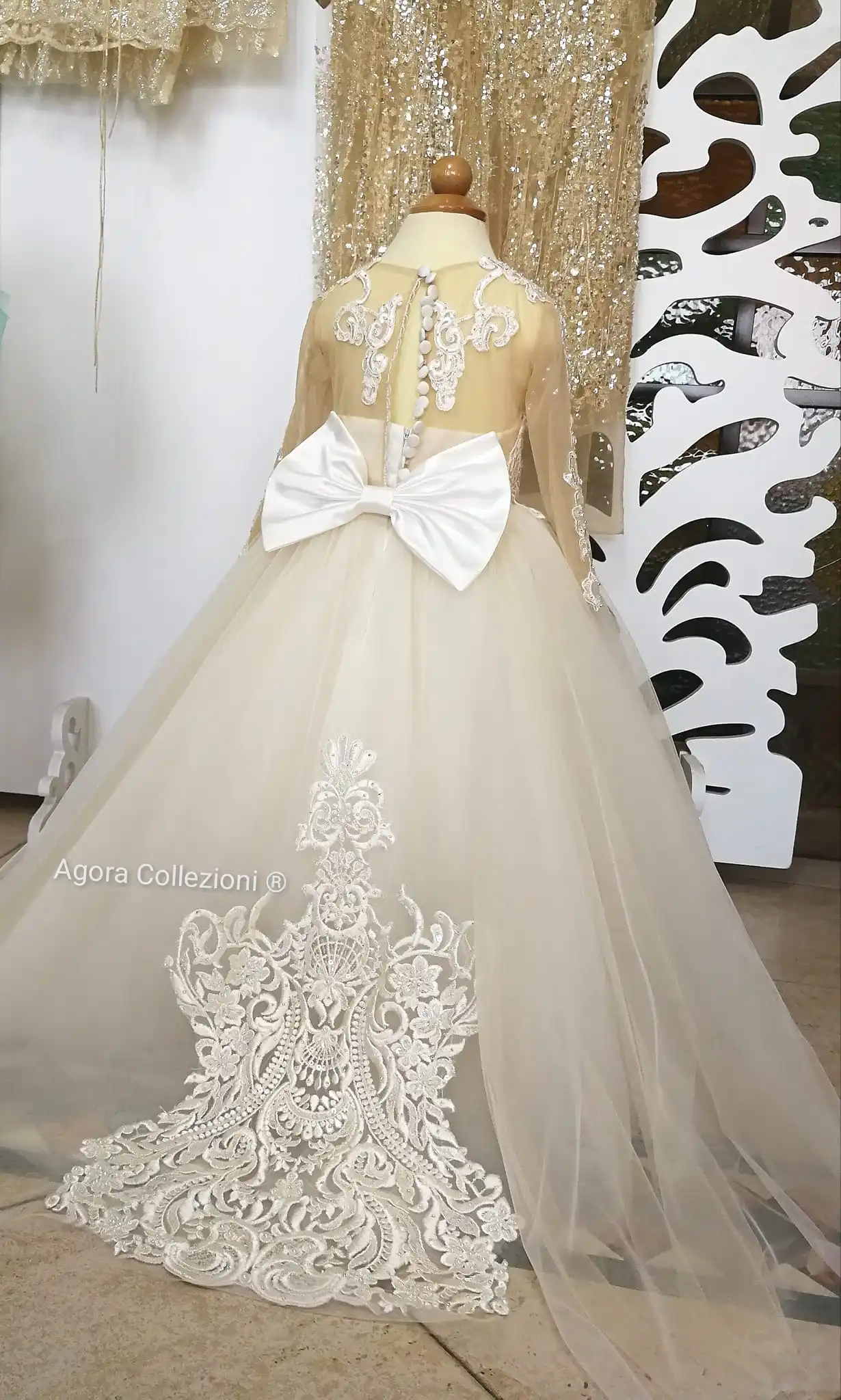 Flower Girl Dresses For Kid Lace Child Wedding Party Princess Dress Floral Tutu Lace Wedding Party Pageant First Communion Gown