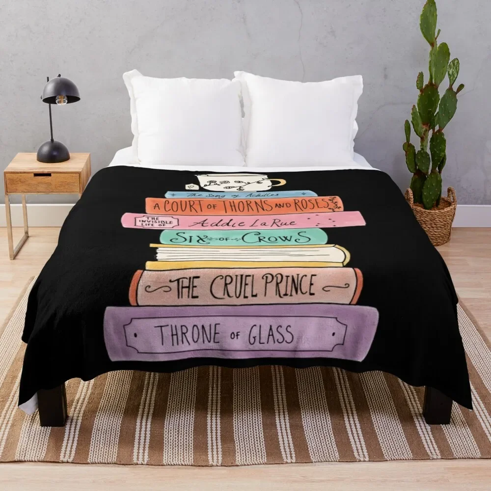 

YA fantasy book stack Throw Blanket Weighted Sofa Throw funny gift Blankets