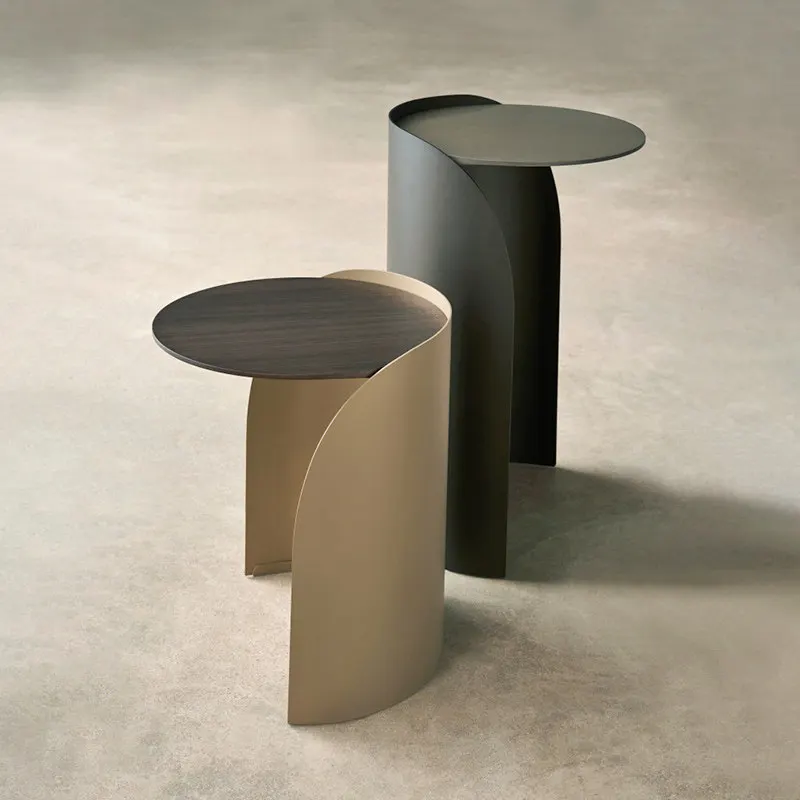 

Light luxury metal sofa artistic sense living room bedroom storage corner hotel bed side table