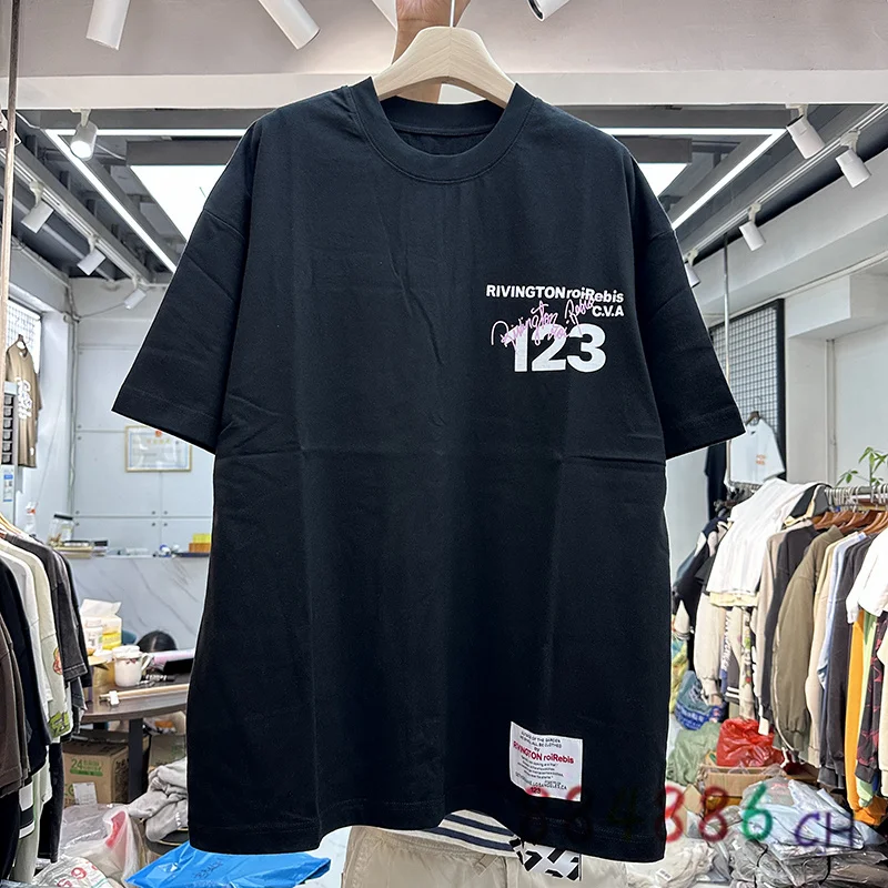 

Oversize Street Creative English RRR123 Digital Printed T-shirt Men Women Simple T Shirt Hip Hop Round Neck Short Sleeved Tee