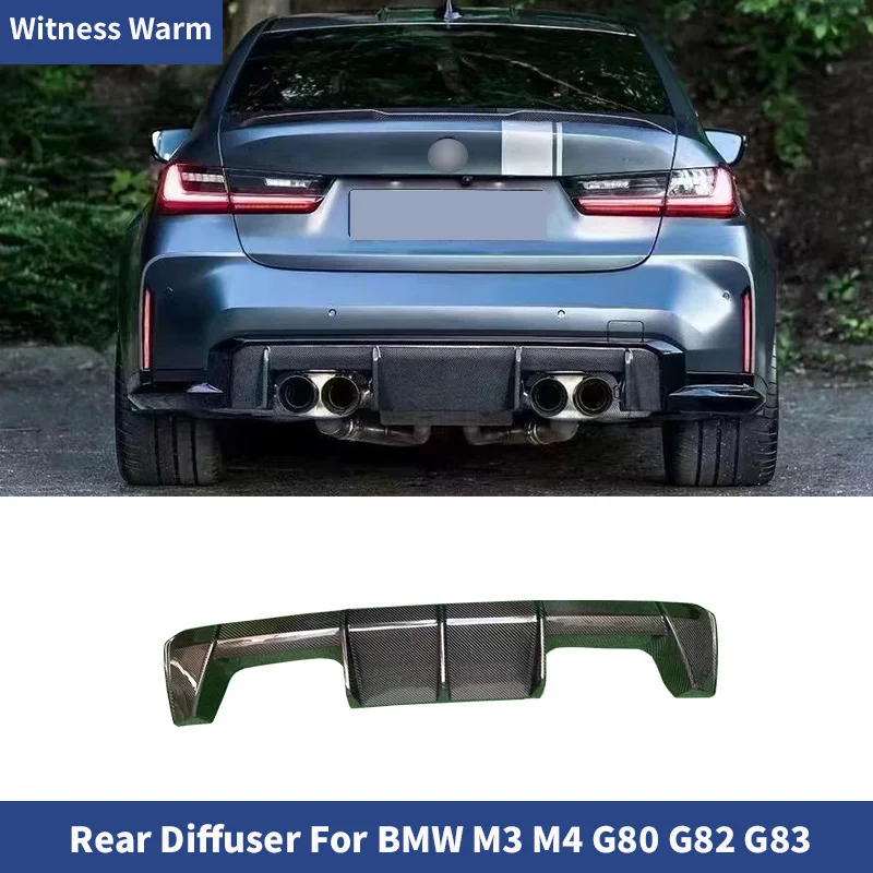 Carbon Fiber Rear Diffuser Bumper Lip Spoiler Splitters for BMW M3 G80 M4 G82 G83 2021-UP