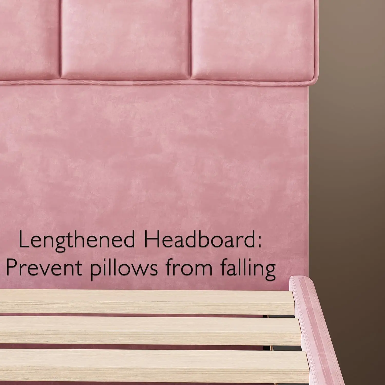 Twin Bed Frame with Under-Bed Drawer, Velvet Upholstered Platform Bed Frame with Headboard, No Box Spring Needed/Noise-Free, Pin