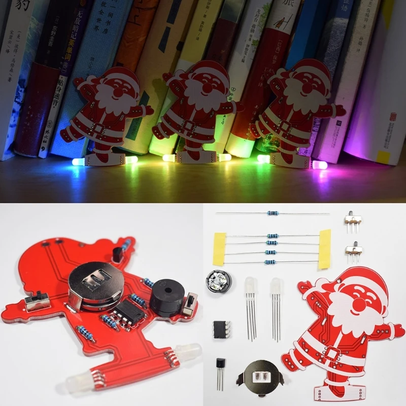 G5T5 LED Santa Music Pendant DIY Christmas Decorations for Creative Keychain Music Kids Birthday Party Decorat