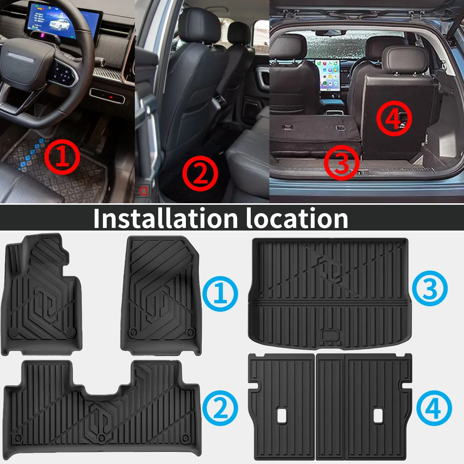 for Leapmotor C11 2026 + Waterproof TPE Car Mats 3D Laser Scanning Perfect Fit Odorless Accessories Easy Clean
