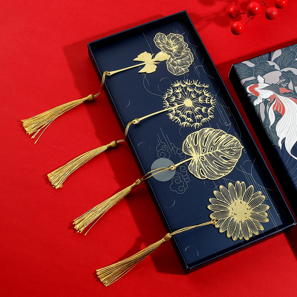 Handgefertigtes Lesezeichen im chinesischen Stil, goldene Rose, Lotusblume, Lesezeichen, Lesemarker für Buchliebhaber, Geschenke für Freunde, Sammlung – Detail 7