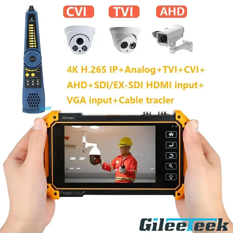 CCTV Tester New IP Camera Tester IPC-52RC plus 5inch IPS Touch Screen SDI 8MP IP CVI TVI AHD Analog 6 IN 1 VGA &amp 4K HD input