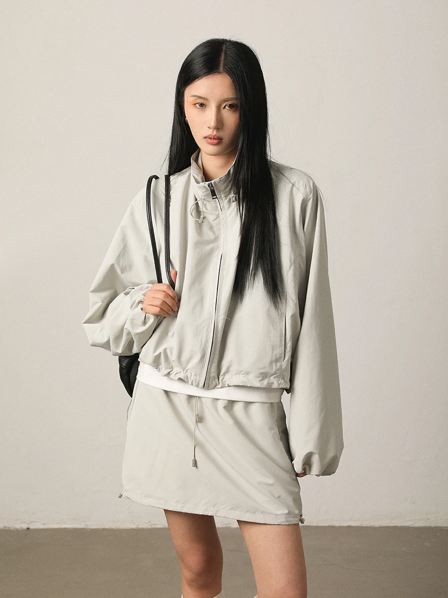 

Vimore Outdoor Workwear Sle f Skirt Two-Piece Set Waterproof Casual Sports Women's Suit ort Sve Long Zipper