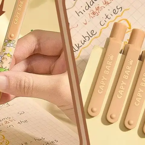 

12-Unit Set of Capybara Designed Gel Pens, Ample Storage Quick-Dry Black Ink for School and Office Essentials