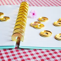 50pcs 35mm rilegatura a libro con foro per funghi rilegatura a disco in oro rilegatura ad anelli in carta a fogli mobili anello in plastica A4 A5 legante