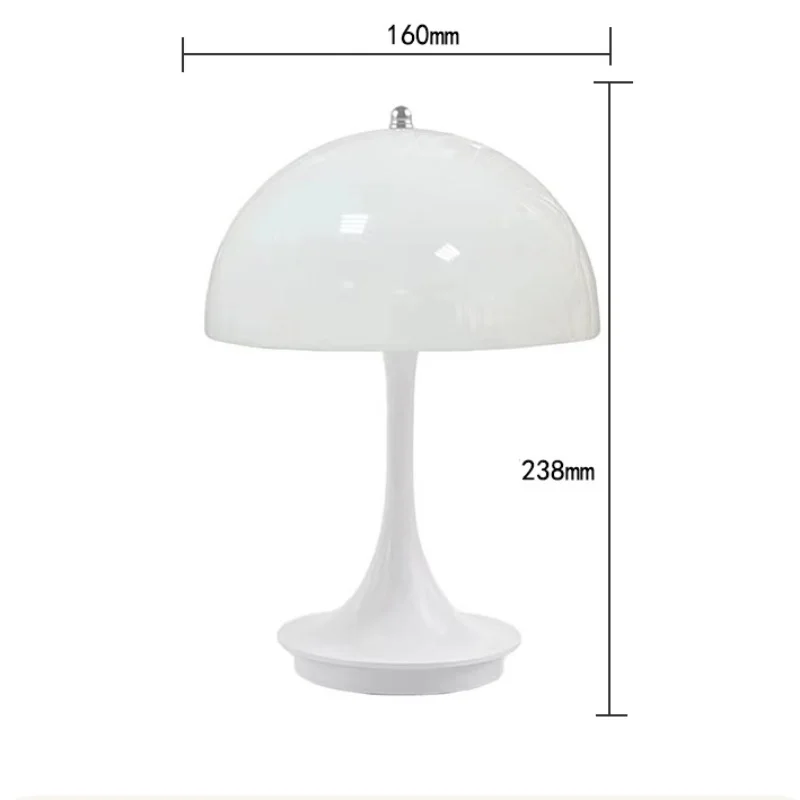 Mushroom LED Table Lamp Cordless Desk Lamp with Dimmable Touch Control Mini Rechargeable Night Light for Living Room Bedroom