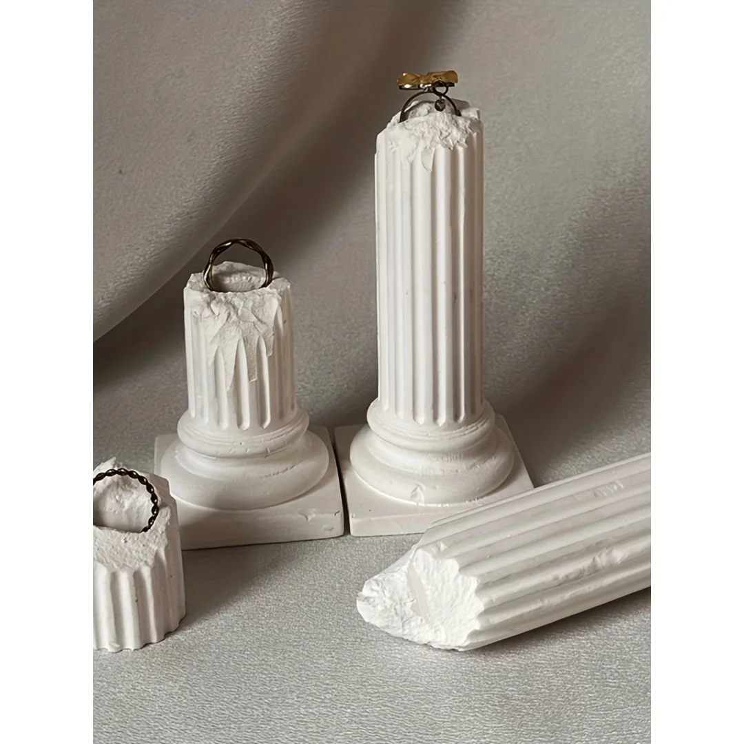 1pc creative European-style retro gypsum weathering fracture Roman pillar ring display stand receiving to window display prop se