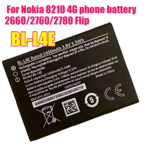 3,8 V 1450 mAh BL-L4E Akku für Nokia 8210 4G Telefon Akku 2660/2760/2780 Flip