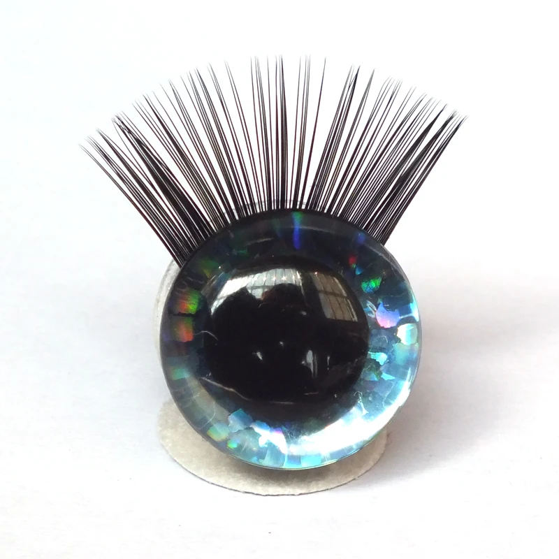 20pcs Toy Eyes With Eyelash 12-30mm Eyelashes 3D Safety Glitter Toy Eyes Eyelash For DIY Plush DIY Doll Making