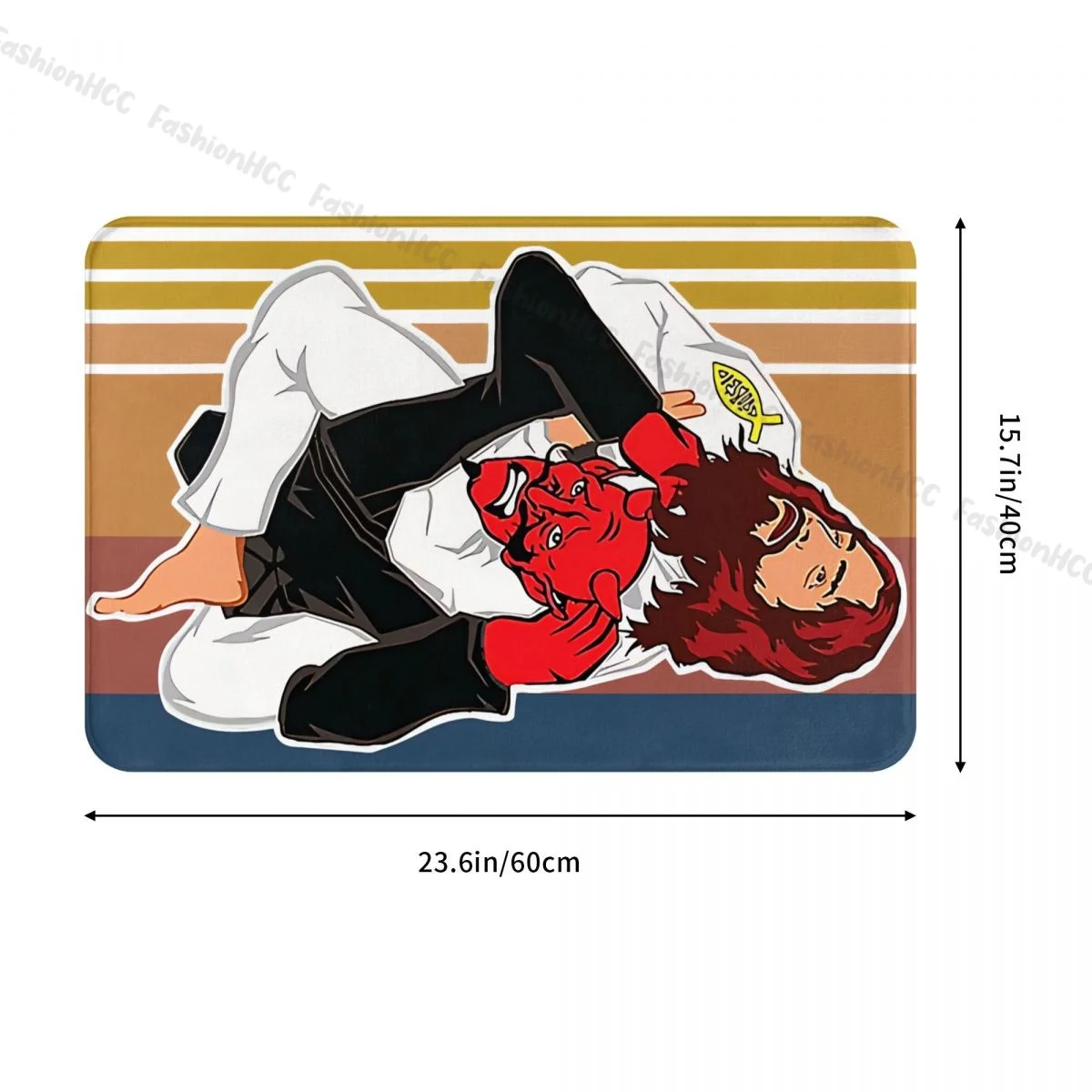 Jesus Christ Non-slip Doormat Jiu Jitsu Jesus Has Your Back Classic Bath Kitchen Mat Prayer Carpet Indoor Pattern Decor