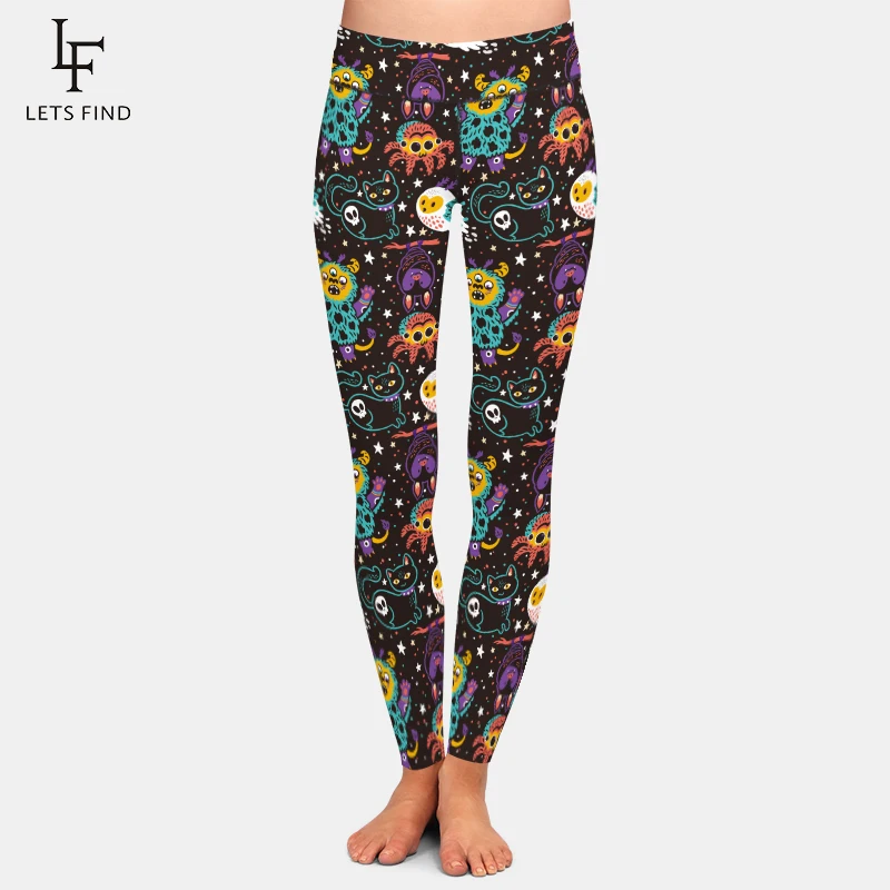 LETSFIND 2020 Hallowmas ผู้หญิงเซ็กซี่ Leggings แฟชั่นเอวยืดหยุ่นนุ่ม Slim Leggings