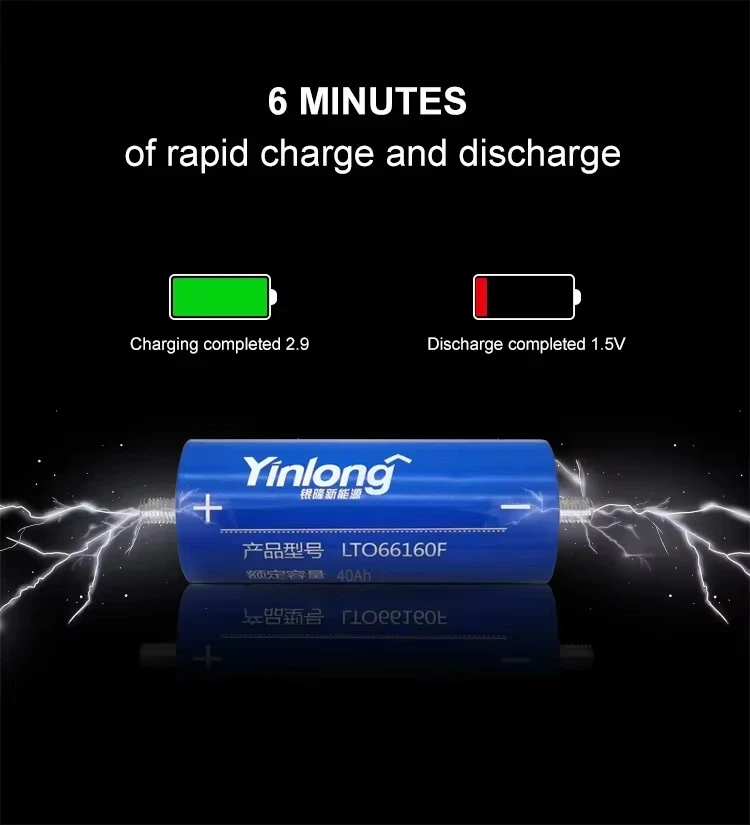 Factory Yinglong LTO66160K Grade a 40Ah Lithium Titanate Battery Deep Cycle Batteries Lithium Ion 66160 Yinlong LTO Batteries