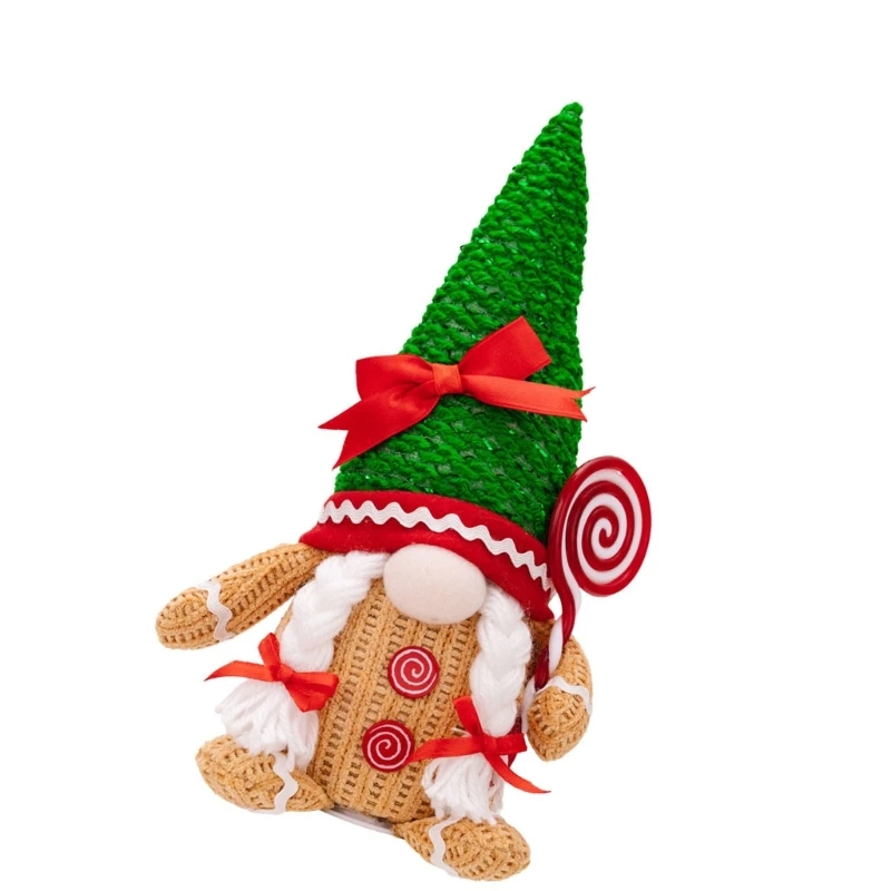 Christmas Gingerbreads Man Figurine with Light Standing Pose Home Decorations