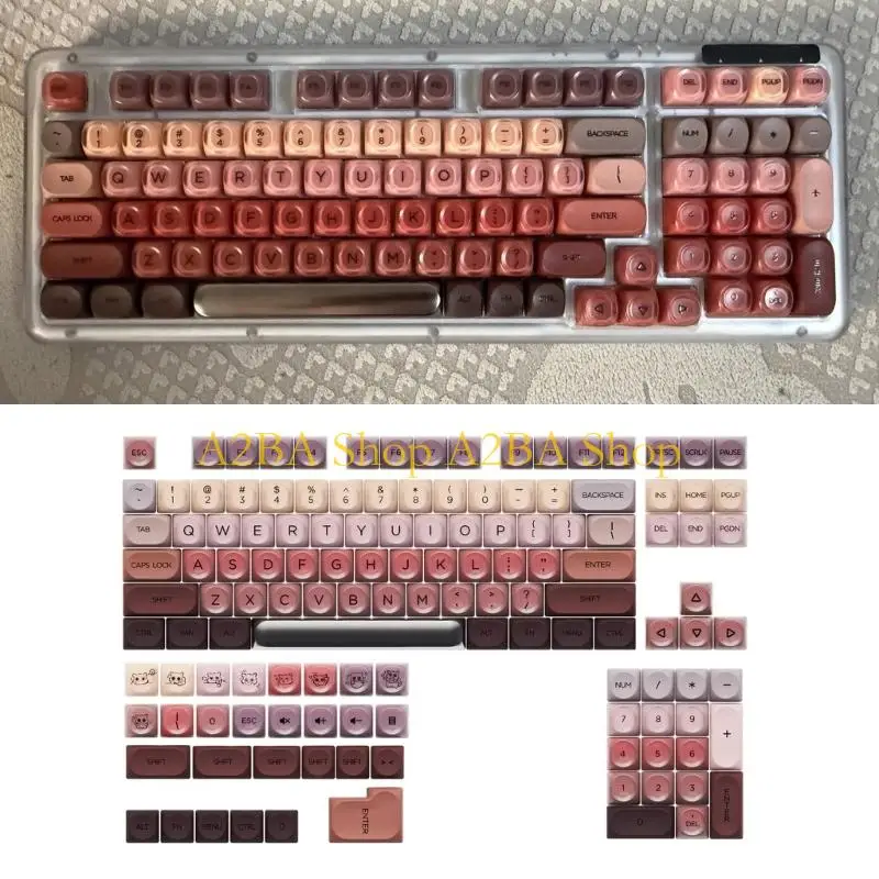 A2BA 132Key PBT+PC Double Shot Jelly Fog Keycaps NonSlip Surfaces For Gaming Office