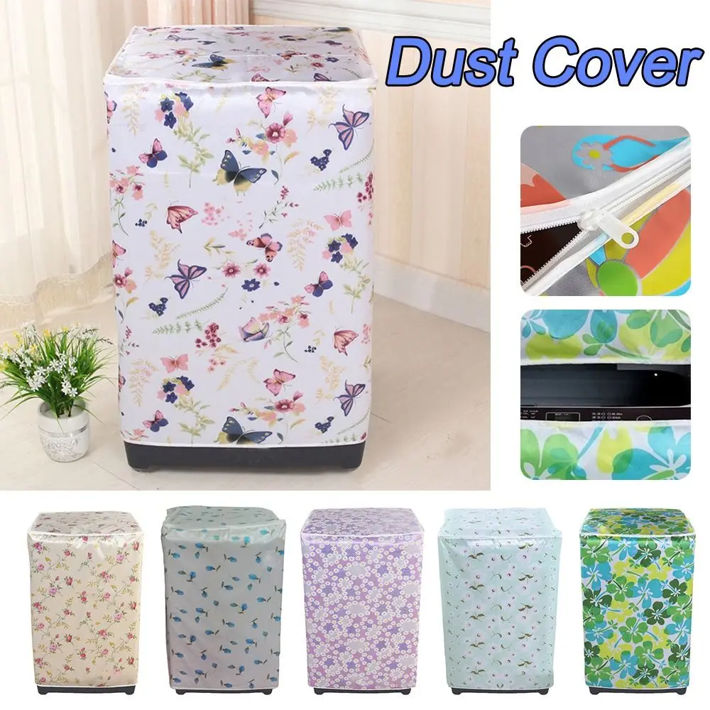 Waterproof Washing Machine Cover Sunscreen Size Adaptation Washer Cover Cloth Easy Installation Dustproof Washer Cover