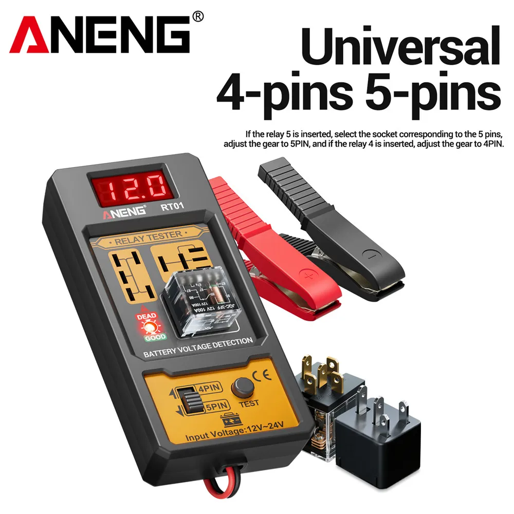 مجموعة أدوات اختبار سائل الفرامل ANENG RT01 Car 12 فولت/24 فولت 4-5Pin كاشف التتابع + BF01 DOT3-5.1 بدلة محلل اختبار رطوبة زيت الفرامل #4