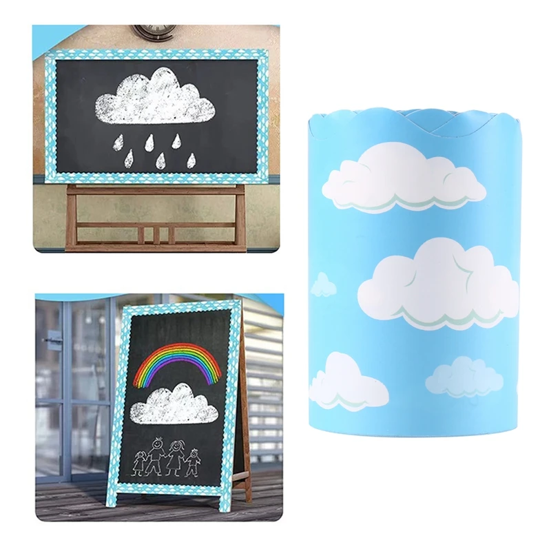 Scalloped Bulletin Board สติกเกอร์ขอบ Bulletin Board สติกเกอร์ขอบ Board Trim สําหรับตกแต่งห้องเรียน 32.8 ฟุต