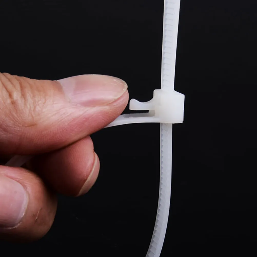 100Pcs Releasable Cable Ties Nylon Zip Ties Thick Buckle Strong Bite Force Wear Resistant Reusable Tie Wraps for Electronics