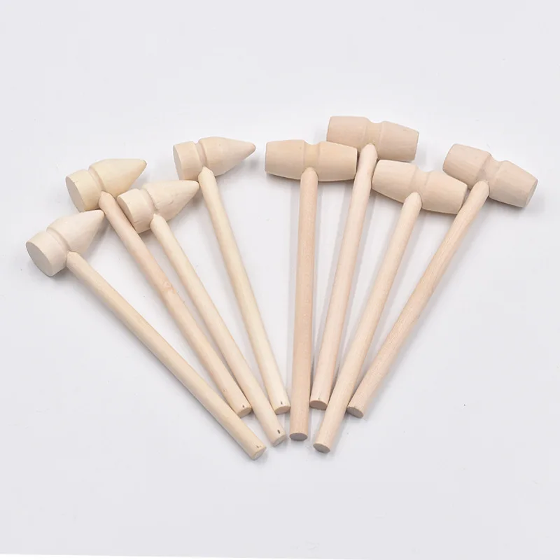 5-100Pcs MINI Wooden Hammer Balls Toy Pounder Replacement Wood Mallets Crab Lobster Seafood DIY Kids Toys Wood Craft Tools