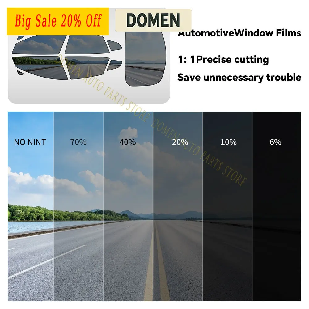 DOMEN Pre-Cut Car Window Privacy Tint Film For Tesla Model 3 2020-2023 Auto solar UV Protector films for Tesla Model 3 Highland