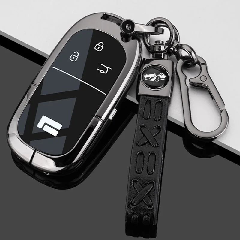 

Zinc Alloy Car Key Case for Rox 01 Jishi Polestones Car-Styling Remote Cover Shell Keychain Housing Ring Holder Fob Accessories