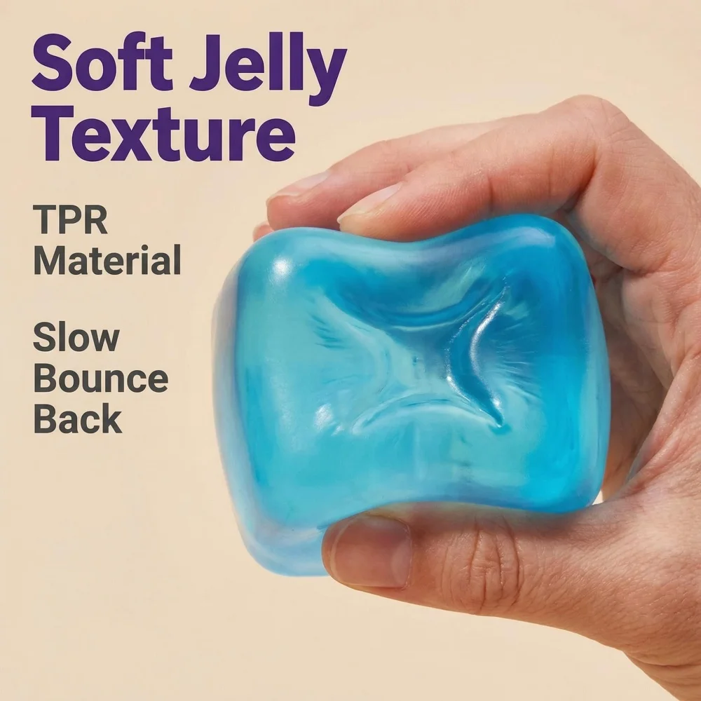 

Sensory Fidget Cube Soft Squishy Stress Relief Toy Anti Anxiety Calming Focus Gadget for Adults Kids ADHD