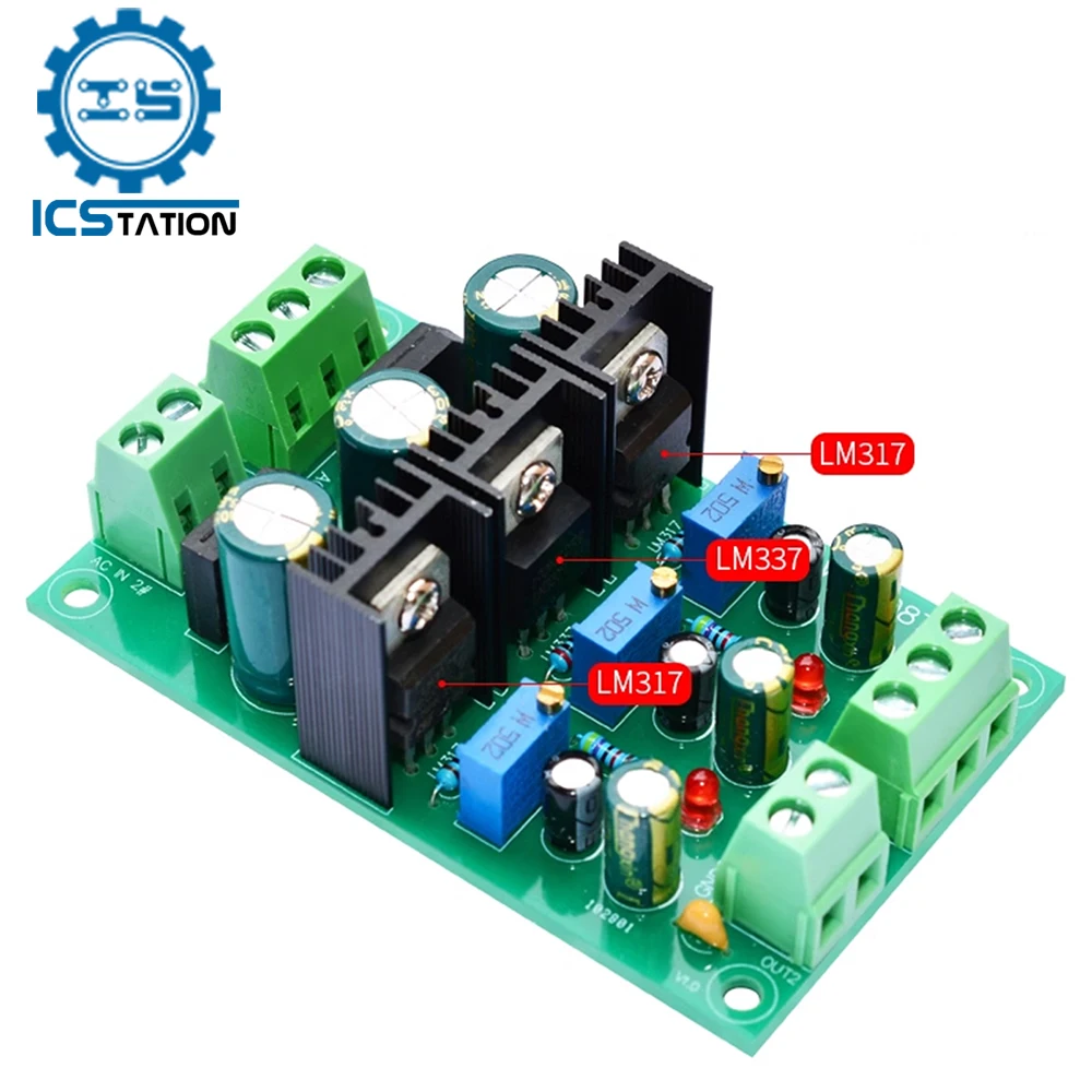 Adjustable Step Down Power Supply Module Buck Voltage Converter AC20V to +/-1.25V-30V LM317 LM337