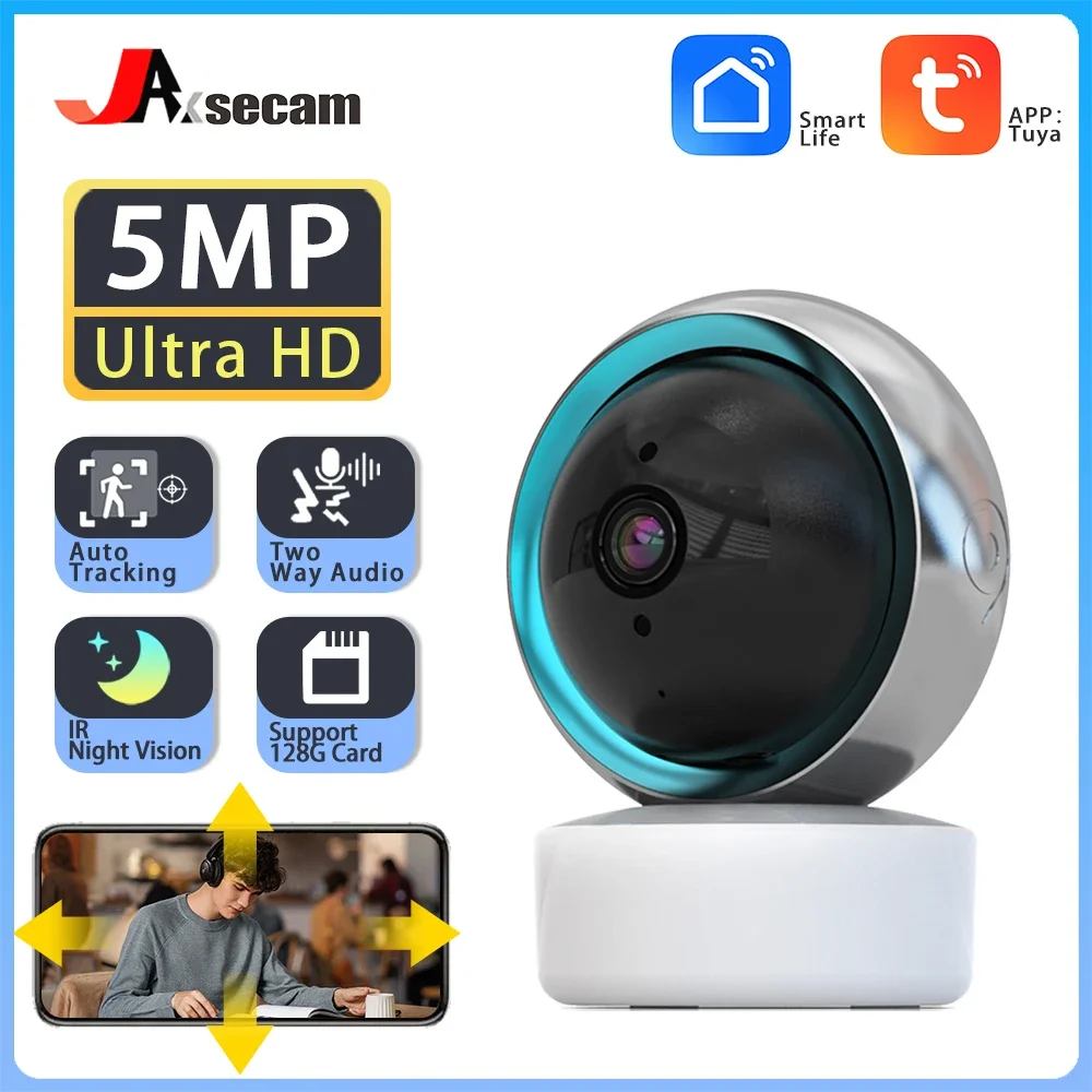 

5MP TUYA Full Color Night Vision Wireless Wifi Camera Smart Security Camera 360° Wifi IP PTZ Light Bulb Camera For Outdoor Home