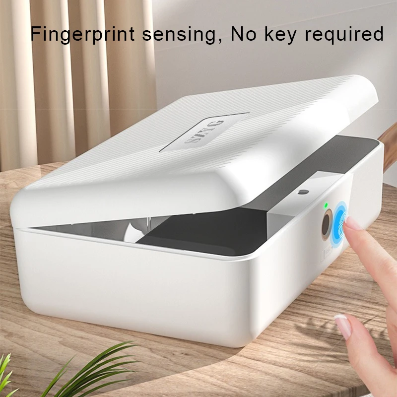 

Fingerprint Password Box, Watch Jewelry Organizer, Cosmetics Key Certificate Privacy Desktop Storage Box, Personal Gift