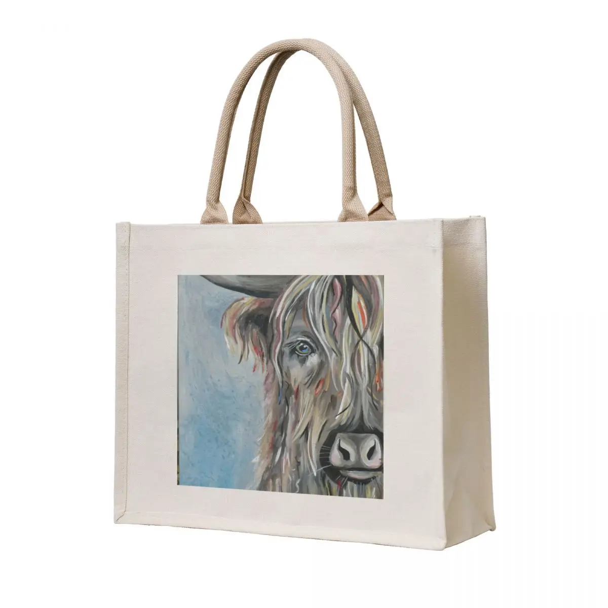 

Highlander cow painting illustration by Pascale Breton Canadian Artist Tote Bag cloth bag woman great bag shopper bags for women