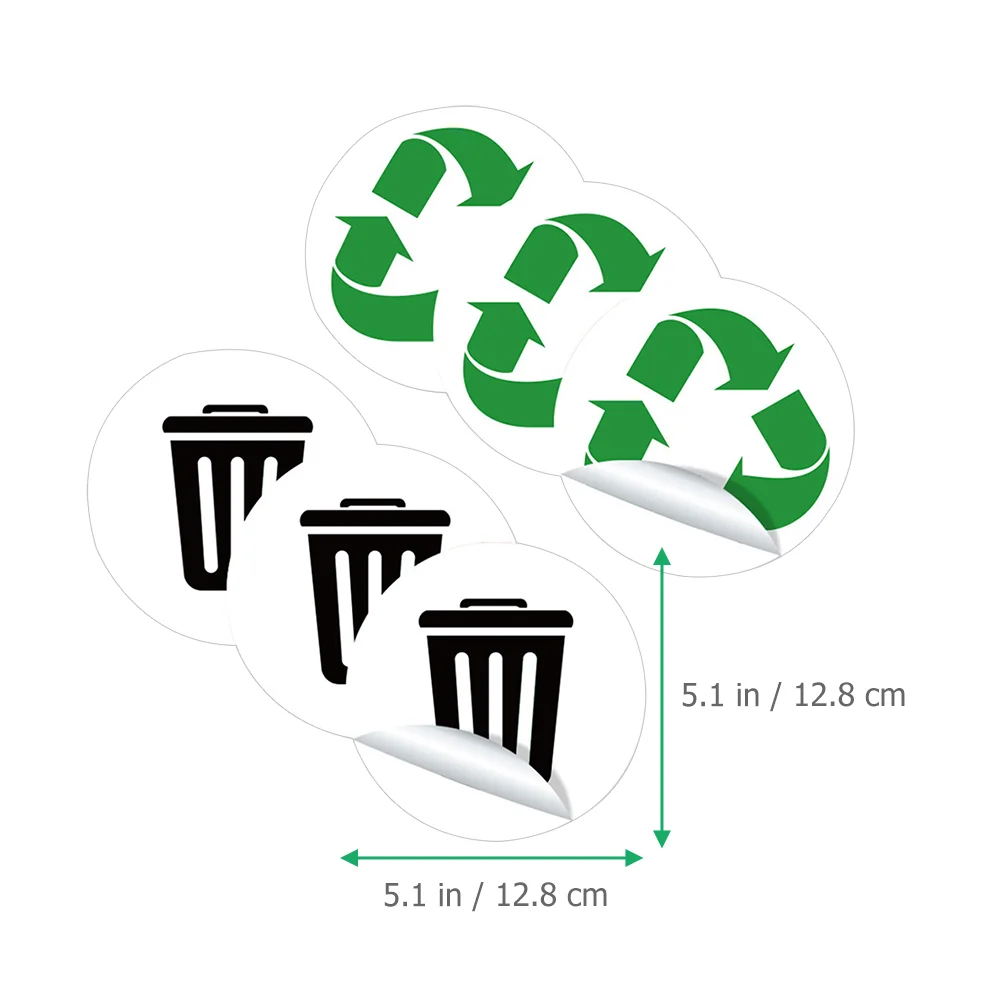 3 sets PVC prullenbak recycling stickers afvalclassificatie etiketten voor bakken containers deksel gemakkelijk te gebruiken waterdicht