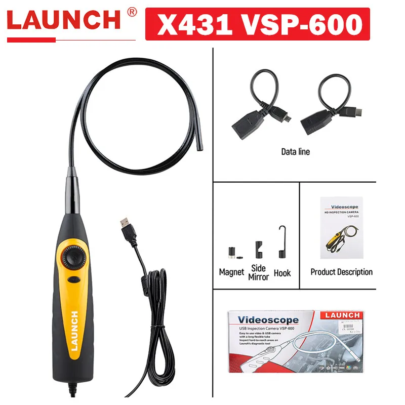 Cámara de Videoscopio Launch X431 VSP-600 VSP600, Endoscopio Flexible con Clasificación IP67 a Prueba de Agua para Escáneres Launch X431 y Dispositivos Android