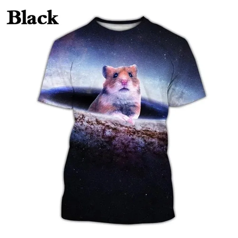 3D Print Animal Cute Hamster Tshirt For Men Casual Short Sleeve Funny Tee Tops Streetwear Kids Boy Girls Plus Size Tshirts