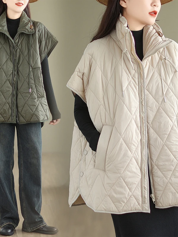 

Свободный женский жилет Svel с ромбовидным узором, осень-зима 2022, новинка, простая верхняя одежда с хлопковым наполнителем для поездок на работу