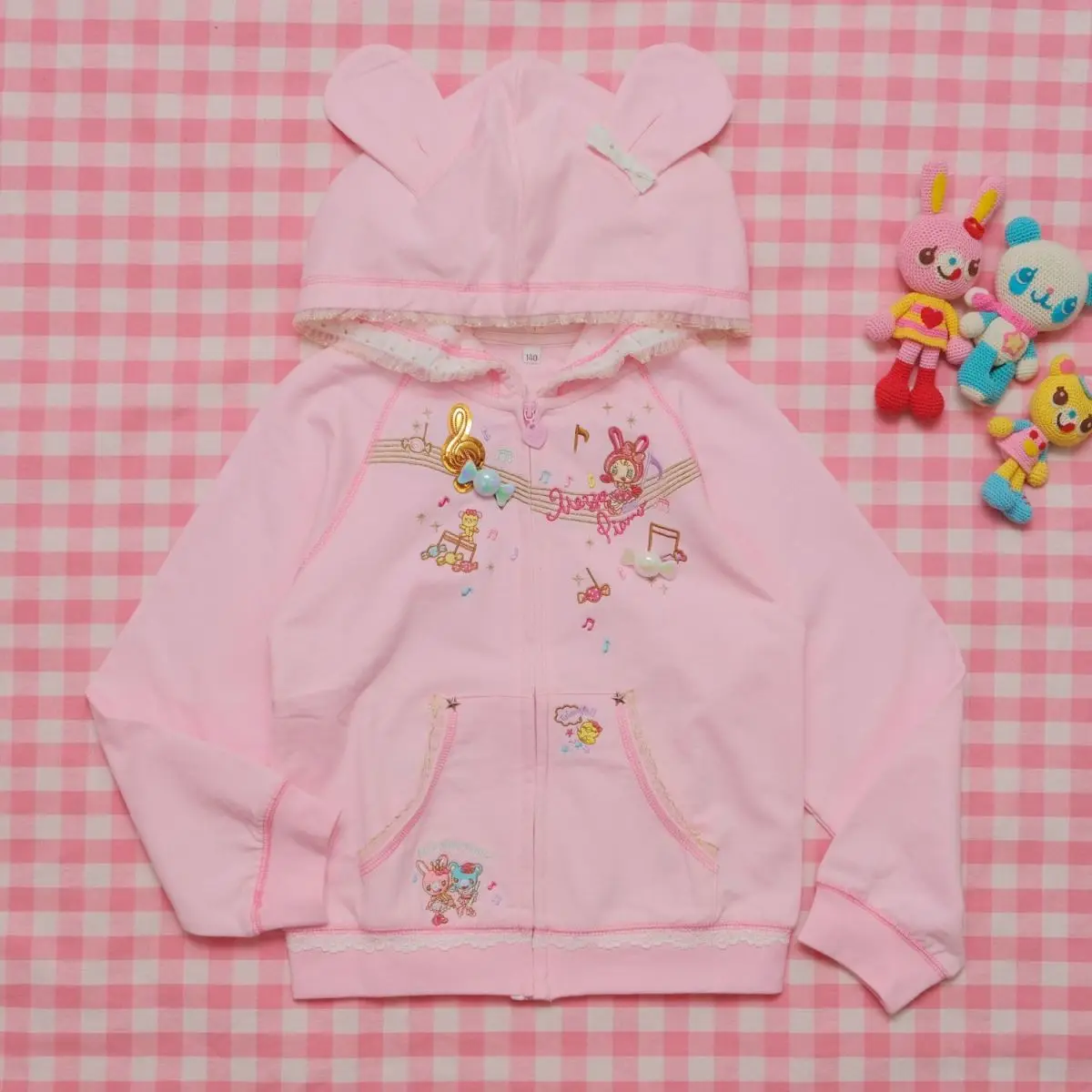 Japanese Kawaii Hoodie Long Sleeve Women Casual Pink Cartoon Print Lolita Sweatshirt Subculture Harajuku Sweet Women Clothing