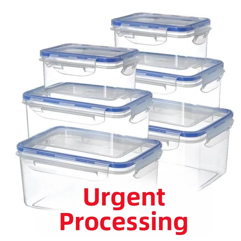 

Plastic Microwave Safe Lunch Box with Lid Rectangular Sealed Container Moisture Proof Food Storage Container for Office Workers