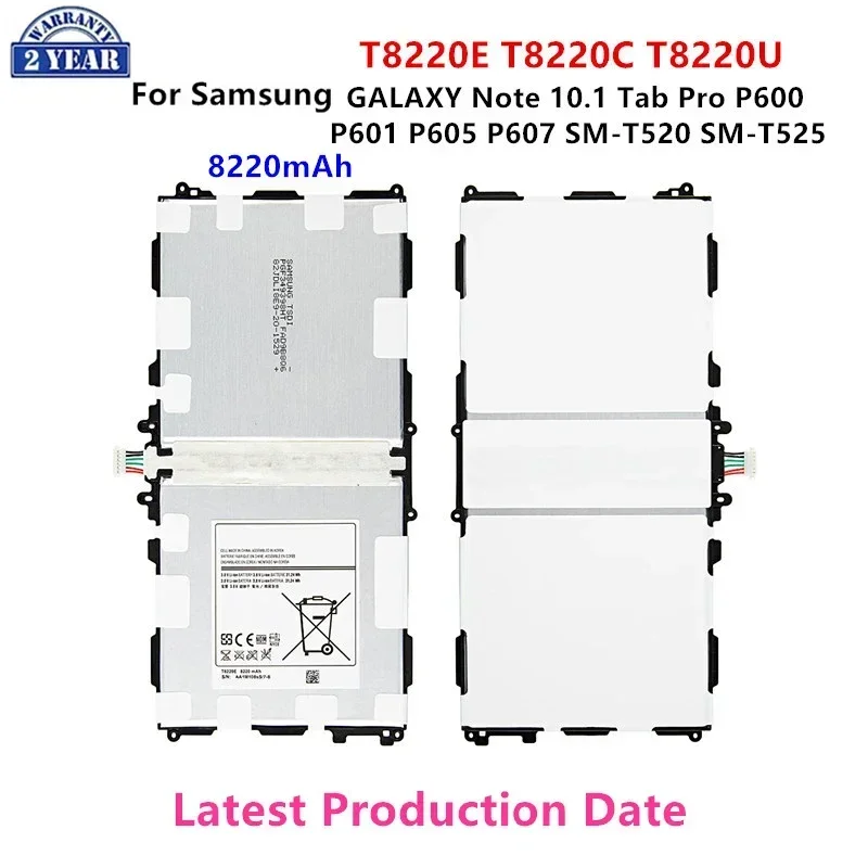 Brand New Tablet T8220E T8220C/U Battery 8220mAh For Samsung Galaxy Note 10.1 Tab Pro P600 P601 P605 P607 T520 T525