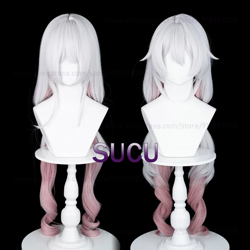 Honkai Impact 3 Theresa Apocalypse Cosplay Wig 90cm Cruly Gradient Hair Heat Resistant Synthetic Halloween Wigs+Wig Cap