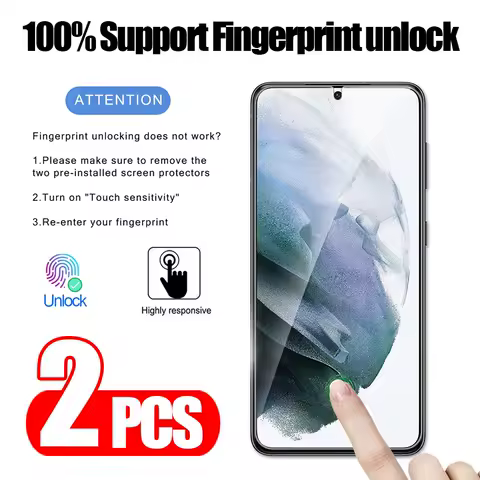 2/4Pcs Fingerprint Unlock Screen Protector For Samsung Galaxy S21 S22 5G Tempered Glass