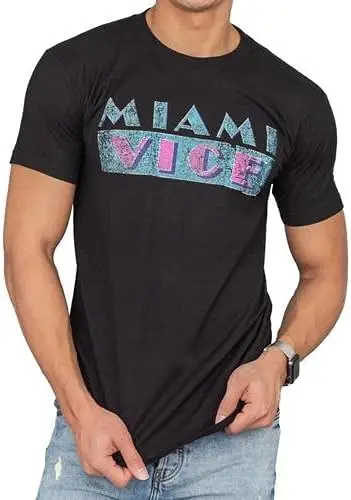 Miami Vice Adult Black T-Shirt