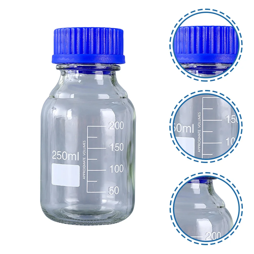 3Pcs Glass Reagent Bottles Chemical Bottle Liquid Sealing Leakproof Sample Storage Laboratory Container Chemical Reagent Bottles
