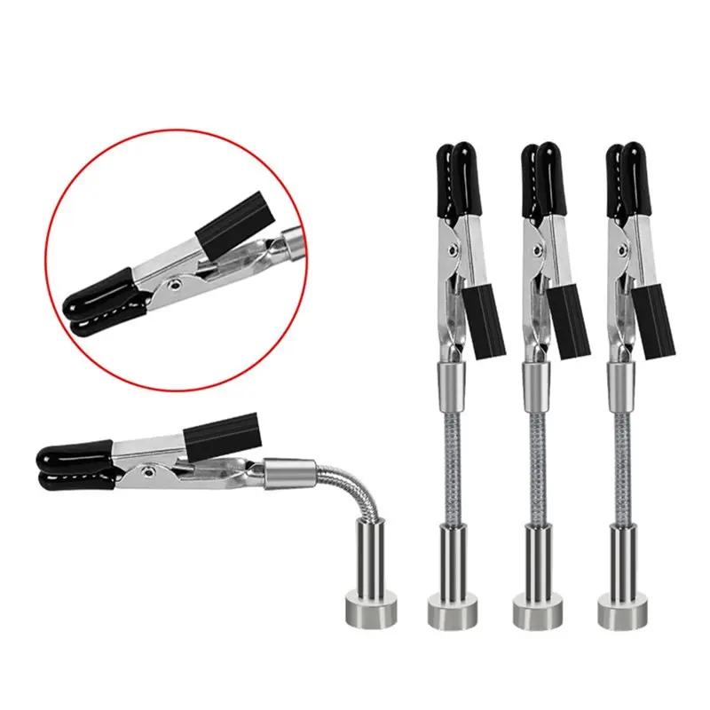 ABZV-4Pcs Magnetic Helping Hands For Soldering Flexible Arms With Alligator Clips For PCB Circuit Board Repair & DIY Projects